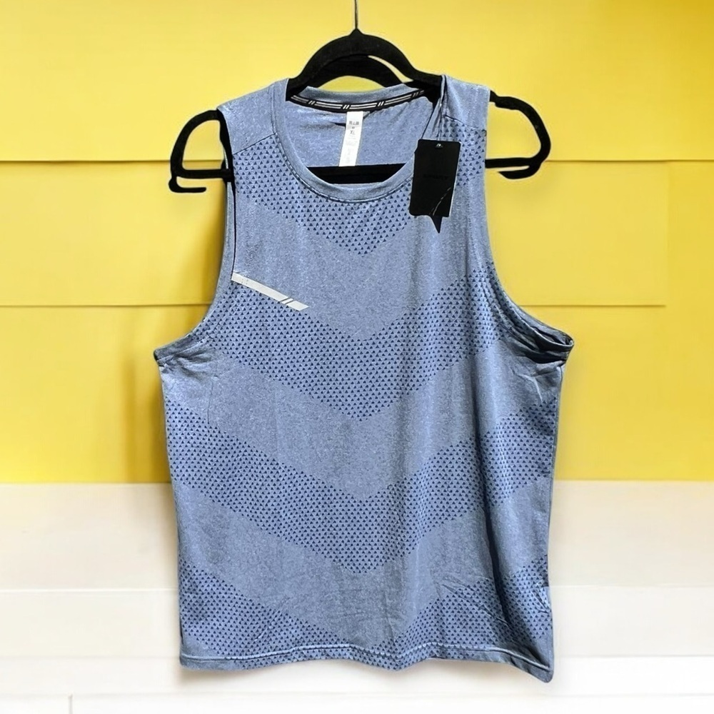 🌻NEW w.tag Men's Blue Quick Dry Workout Tank Top Size XL